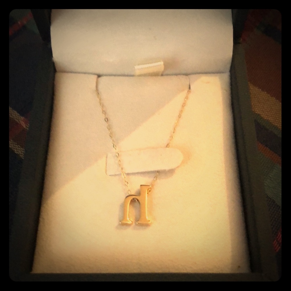 14kt gold initial necklace